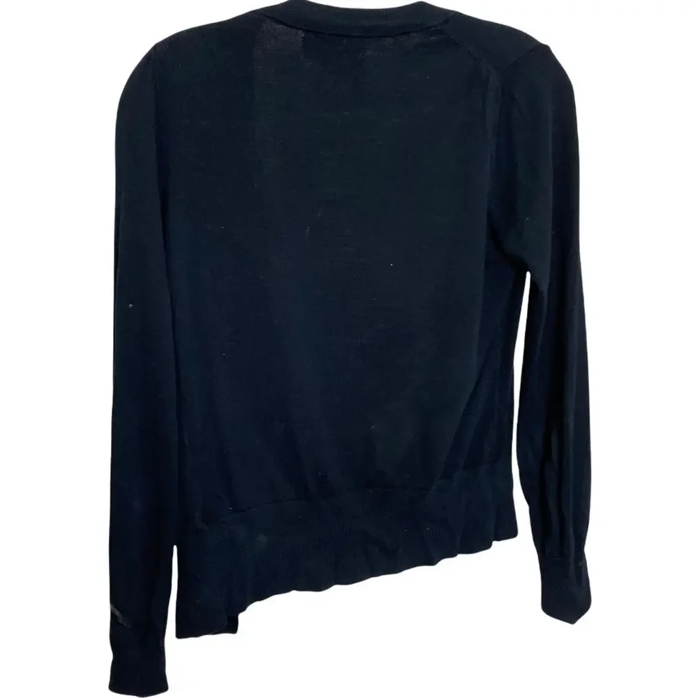 Banana Republic Women's Cardigan Sweater Button-Down Cropped Navy 100% Cotton XS